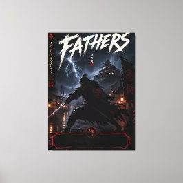 Personalisierte Samurai-Vater-Leinwand-Kunst Leinwanddruck