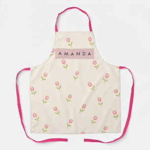 Personalisierte sanfte pastellrosa Tulpe Schürze