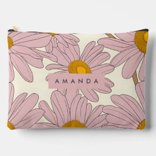 Personalisierte sanfte rosa Gänseblümchenblüte Zubehörtasche