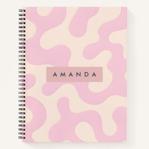 Personalisierte sanfte rosa und beige abstrakte Ca Notizbuch