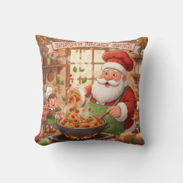 Personalisierte Santa Chef Pasta Nacht Kissen