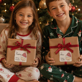 Personalisierte Santa Gift Tags Quadratischer Aufkleber