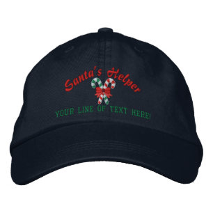 Personalisierte Santa Helper Candy Canes Bestickte Baseballkappe