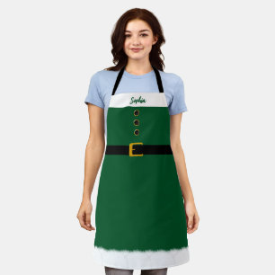 Personalisierte Santa Schürze-Weihnachten-Smaragd  Schürze