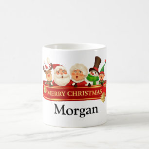 PERSONALISIERTE SANTA, SNOWMAN, ELF WISHER CHRISTM KAFFEETASSE