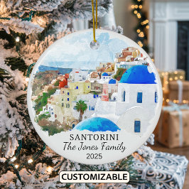 Personalisierte Santorin-Ornament, Griechenland Keramik Ornament
