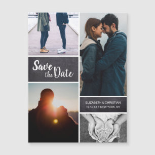 Personalisierte Save the Date HochzeitfotoCollage Magnetkarte