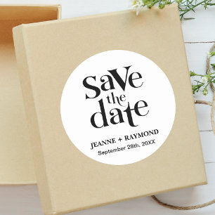Personalisierte Save the Date Hochzeitsankündigung Runder Aufkleber
