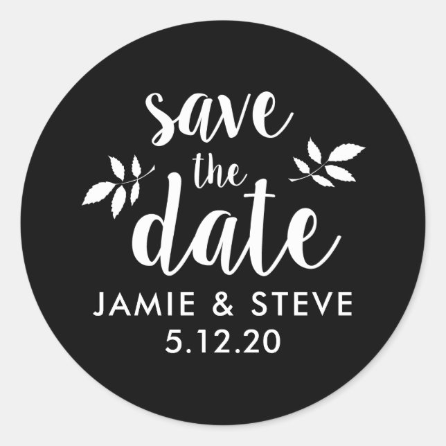 Personalisierte Save the Date Stickers (Vorderseite)