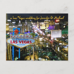 Personalisierte Save the Date Vegas-Hochzeit Ankündigungspostkarte