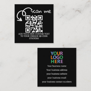 Personalisierte, scannable Website mit QR-Code Quadratische Visitenkarte