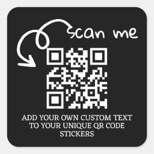 Personalisierte, scannable Website mit QR-Code Quadratischer Aufkleber