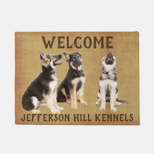 Personalisierte Schäferhund-Welpen Fußmatte