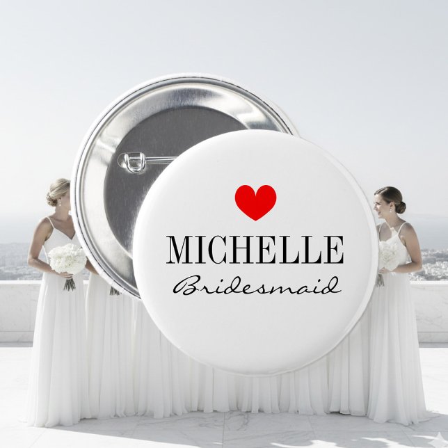 Personalisierte Schaltflächen für Hochzeitsfeier Button (bridesmaid button)