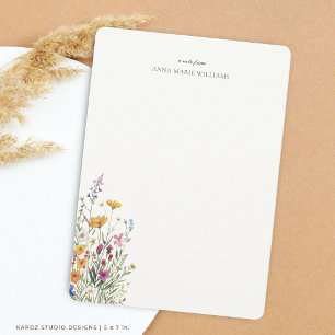 Personalisierte Schicke Florale Elegante Notizkart Mitteilungskarte