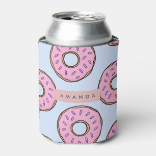 Personalisierte Schicke Rosa Streusel-Donut Dosenkühler