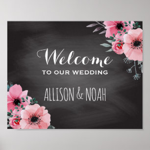 Personalisierte Schiefertafel-Hochzeit Willkomme Poster