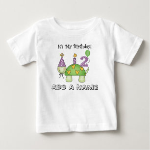 Personalisierte Schildkröte-2. Geburtstags-T-Shir Baby T-shirt