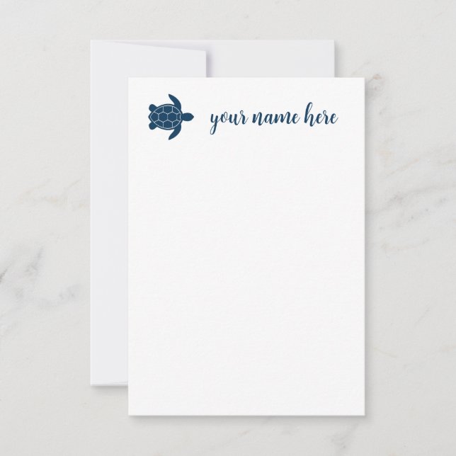 Personalisierte Schildkrötennotecards Dankeskarte (Vorderseite)