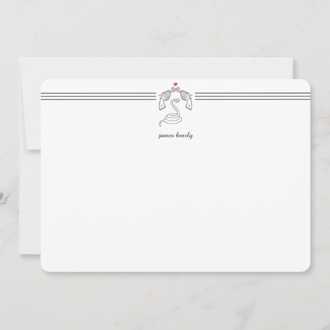 Personalisierte Schlangen N' Guns Stationäre Flach Mitteilungskarte (Vorderseite)