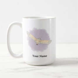 Personalisierte Schleiereule mit violettem Hinterg Kaffeetasse