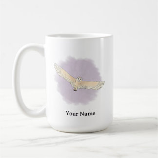 Personalisierte Schleiereule mit violettem Hinterg Kaffeetasse