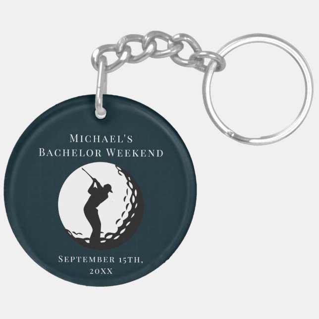Personalisierte Schlüsselkette | Bachelor Golf Wee Schlüsselanhänger (Rückseite komplett)