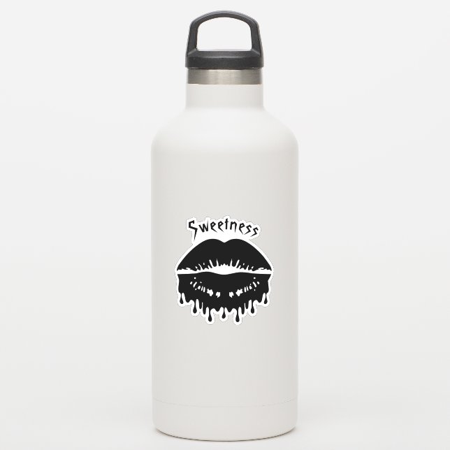 Personalisierte Schmelzen der schwarzen Lippen Aufkleber (Wassserflasche)