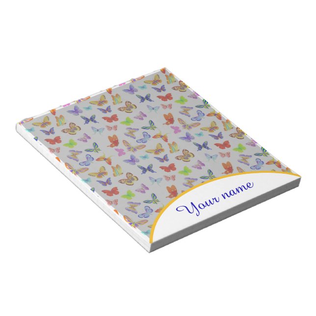 Personalisierte Schmetterlinge Notizblock (angewinkelt)