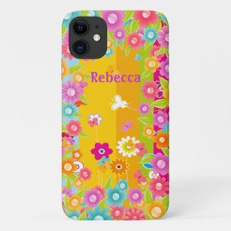 Personalisierte Schmetterlinge und Blumen Case-Mate iPhone Hülle