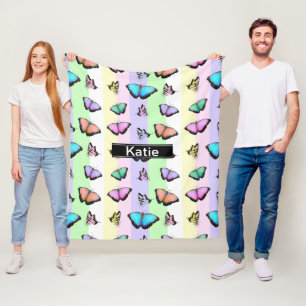 Personalisierte Schmetterlings-Fleece Fleecedecke