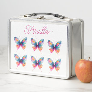 Personalisierte Schmetterlings-Lunchbox Metall Brotdose