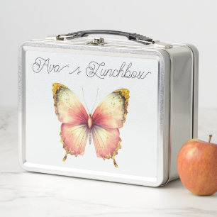 Personalisierte Schmetterlings-Lunchbox Metall Brotdose