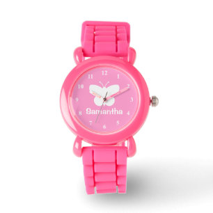 Personalisierte Schmetterlings-Silhouette der Uhr
