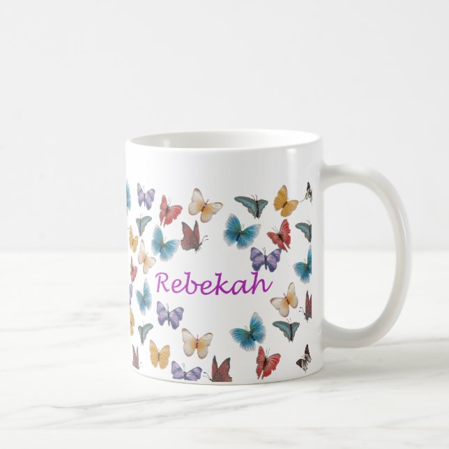 Personalisierte Schmetterlings-Tasse - Rebekah Kaffeetasse (Rechts)