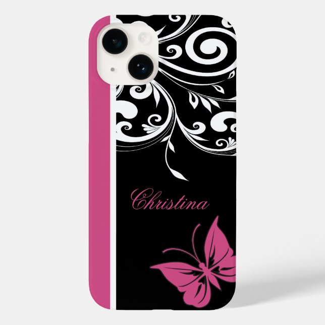 Personalisierte Schmetterlingsfliege Wirbel Cranbe Case-Mate iPhone Hülle (Rückseite)