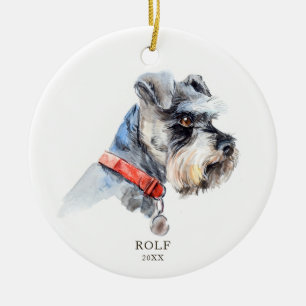 Personalisierte Schnauzer Illustration Dog Pet Cus Keramik Ornament