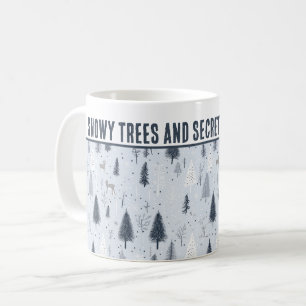 Personalisierte Schneebäume und geheime Hirschtref Kaffeetasse