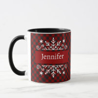 Personalisierte Schneeflocke und karierte