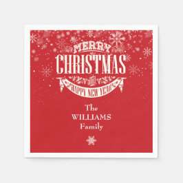 Personalisierte Schneeflocken Frohe Weihnachten Serviette