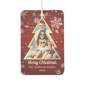 Personalisierte Schneeflocken Frohe Weihnachtsbaum Autolufterfrischer
