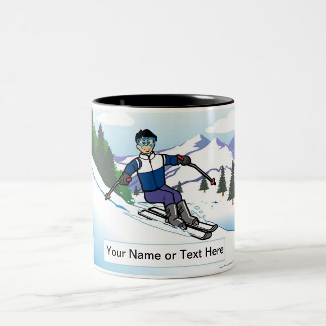 Personalisierte Schneeschuhwanderung - Männlicher  Zweifarbige Tasse (Mittel)