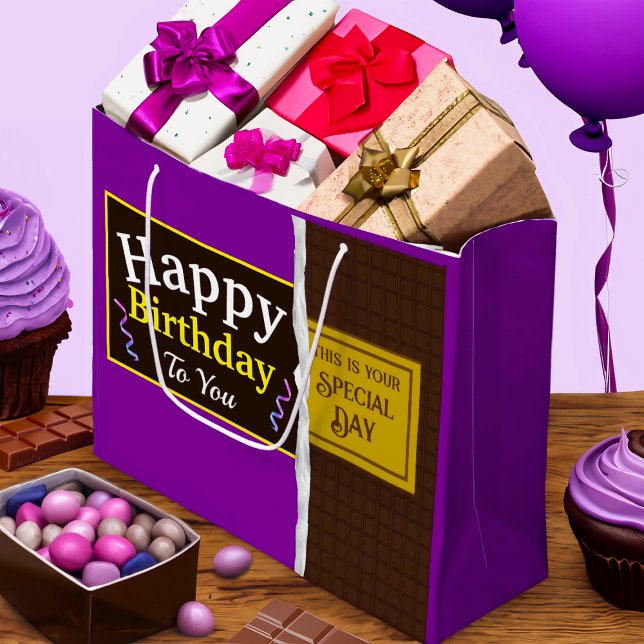 Personalisierte Schokolade Candy Bar Geburtstag Große Geschenktüte (Von Creator hochgeladen)