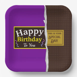 Personalisierte Schokolade Candy Bar Geburtstag Pappteller