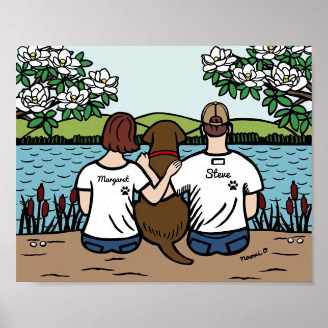 Personalisierte Schokolade Labrador Family Brown S Poster (Vorne)