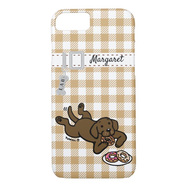 Personalisierte Schokolade Labrador und Doughnut Case-Mate iPhone Hülle (Rückseite)