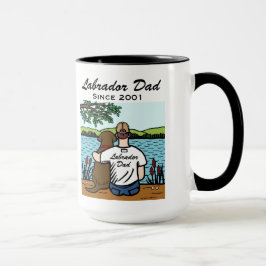 Personalisierte Schokolade Labrador und Vater 2 Tasse