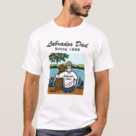 Personalisierte Schokolade Labrador und Vater T-Shirt