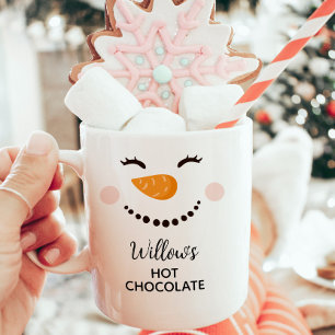 Personalisierte Schokolade Snowman Kinder Kaffeetasse