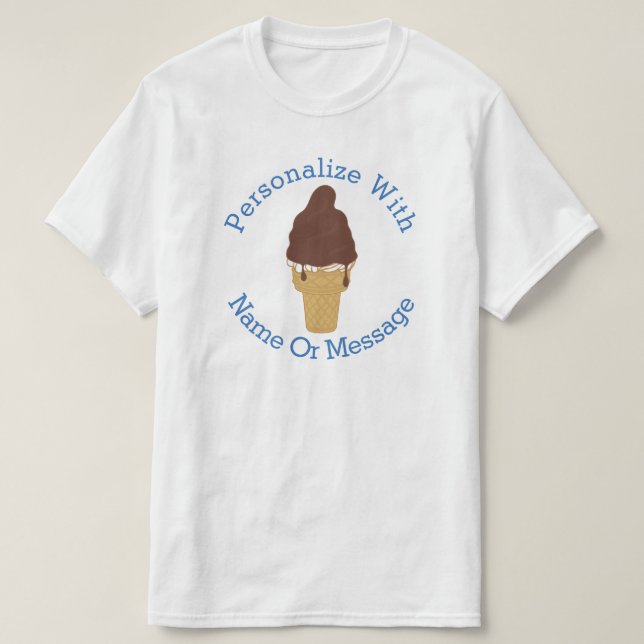 PERSONALISIERTE Schokolade tauchte Eiscreme-Kegel T-Shirt (Design vorne)